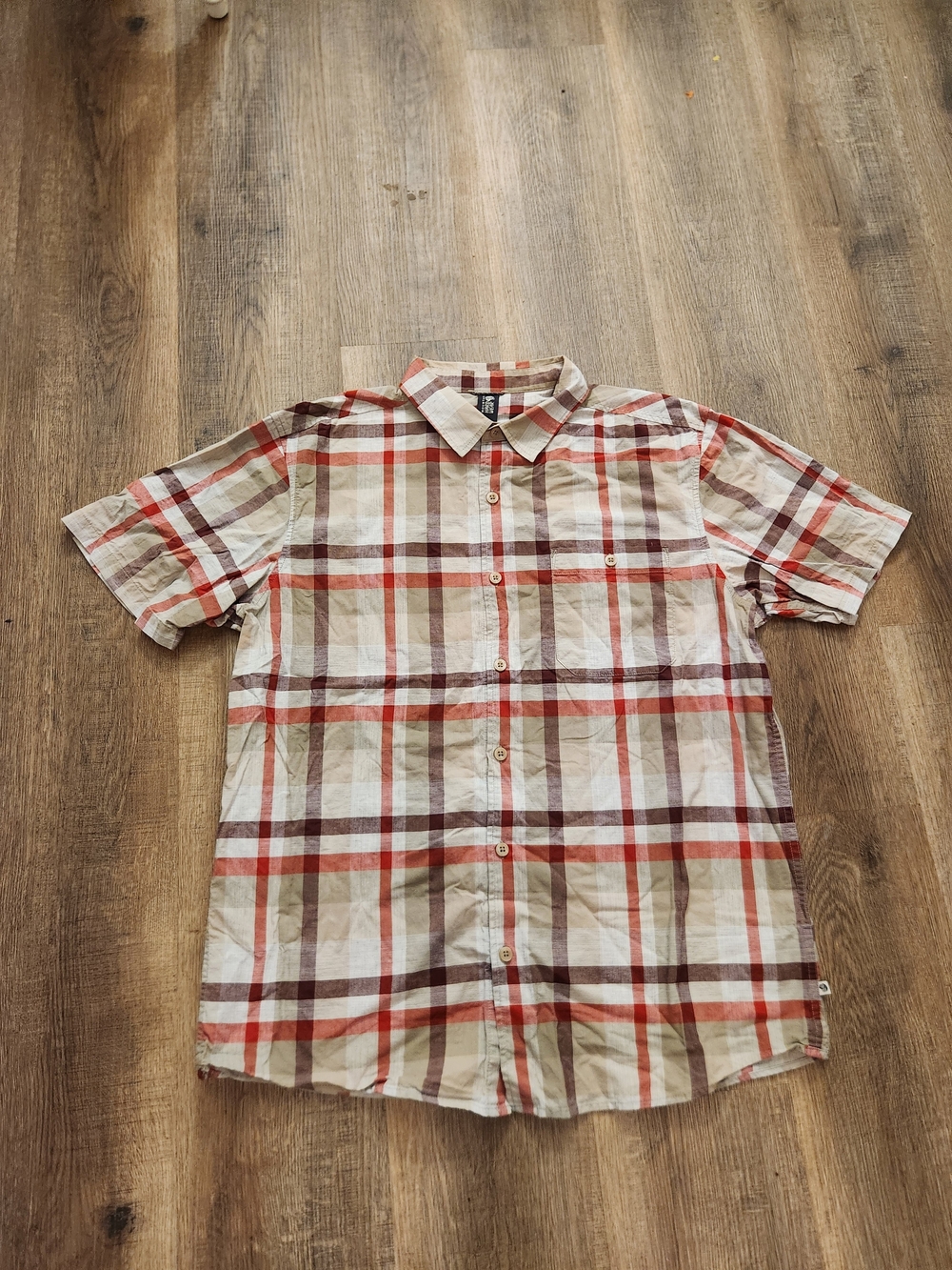 Mountain Hardwear mens Large Plaid Button-Down Shirt cotton chest pocket